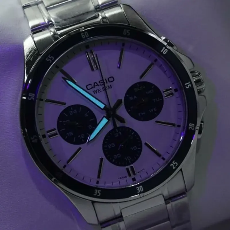 Casio Japan Quartz Enticer White Dial Men's Watch- MTP-1374D-7A2